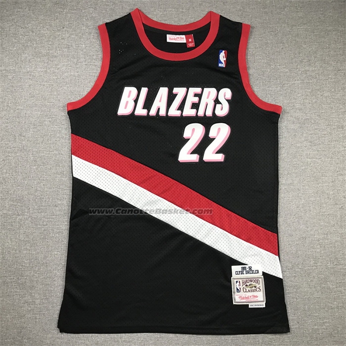 Maglia Portland Trail Blazers Clyde Drexler #22 Mitchell & Ness 1991-92 Nero